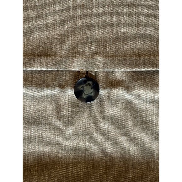 Newport Tan Button-Accent Linen Blend Decorative Pillow Covers 19" x 19" Pair - Picture 2 of 5